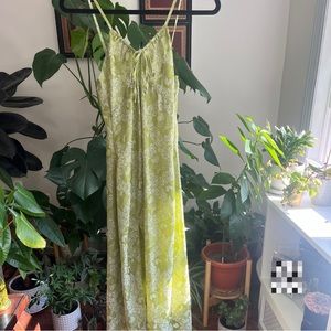 SOLD. sage butterfly & floral maxi dress.